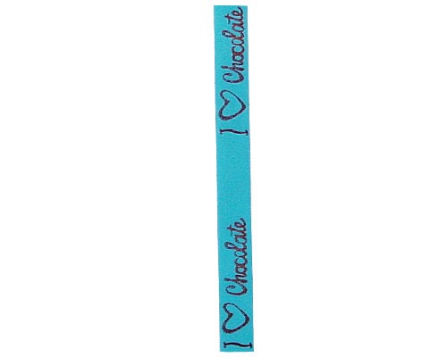 Ribanbel I love chocolate 15mm/100mtr turquoise brown