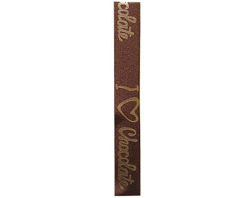 DoubleFaceSatin I Love Chocolat Brown/Gold