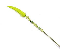 deco feather stick, yellowgreen