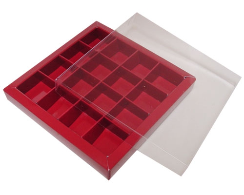 Windowbox 133x133x19mm 16 division brique laqué