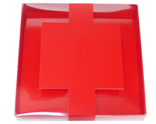 Windowbox carre large with sleeve 140x140x19mm strawberry