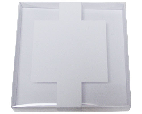 Windowbox carre large with sleeve 140x140x19mm white