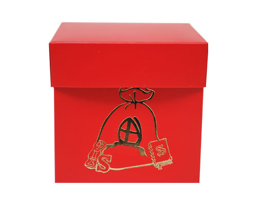 Cubebox Sint zak 100x100x95mm strawberry
