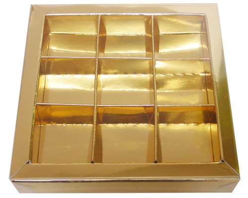 Windowbox 100x100x19mm 9 division goldshine