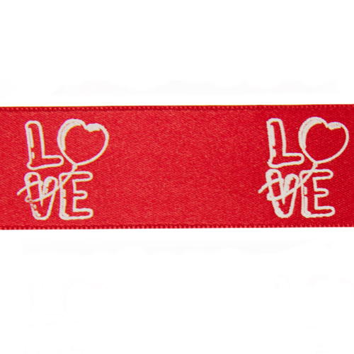 DoubleFaceSatin heart love Red/White