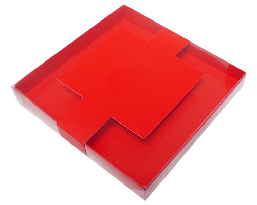 Windowbox carre large with sleeve 140x140x19mm strawberry