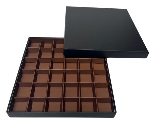 San Remo L204xW204xH31mm + compartments black brown