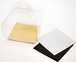 PVC take away box L120xW120xH100mm + black cardboard