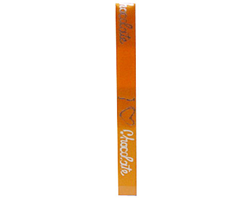 Ribanbel I love chocolate 15mm/100mtr Orange silver