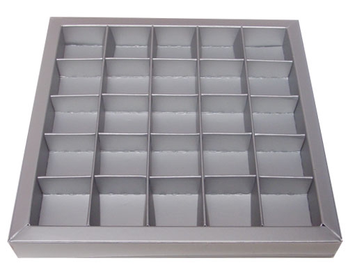 Windowbox 166x166x19mm 25 division silver