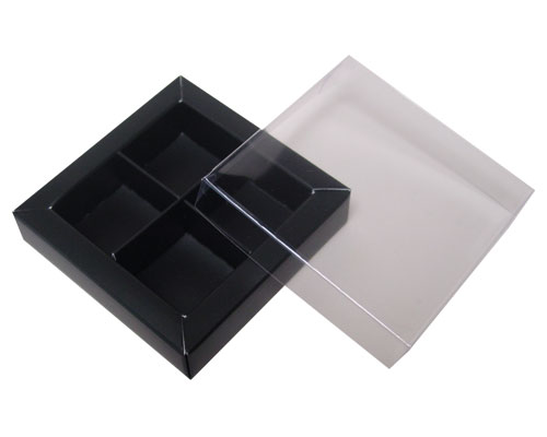 Windowbox 66x66x19mm 4 division duo mat black 