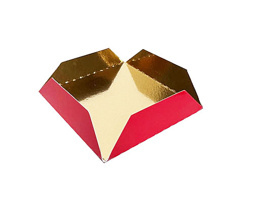 Tray patisserie square 75x75mm rouge gold