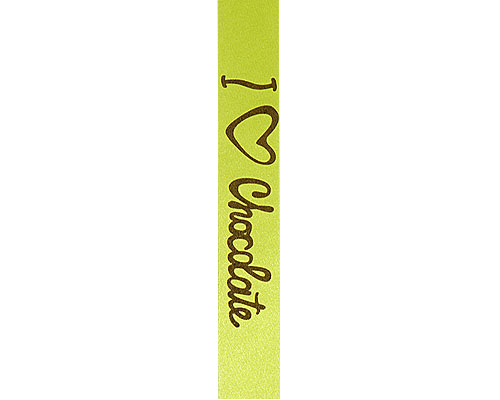 Ribanbel I love chocolate 15mm/100mtr Lemon brown