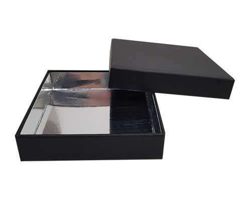 Royal box L109xW109xH24 black silvershine