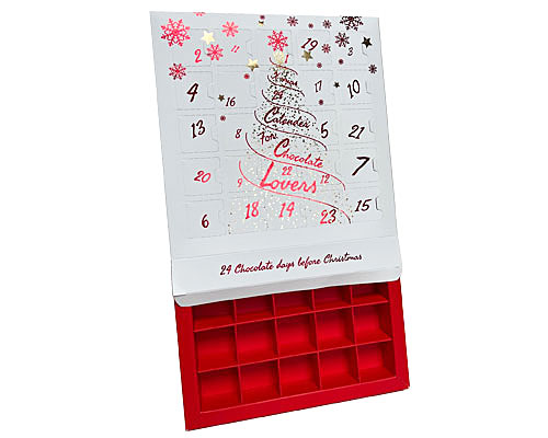 Adventscalender box  compartiment L35xW35xH30mm White - Strawberry