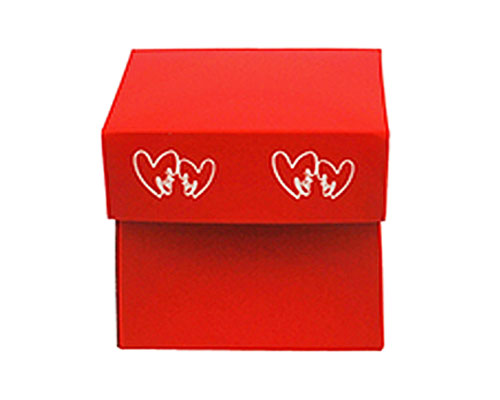 Cubebox Double Hearts 80x80x75mm red/white