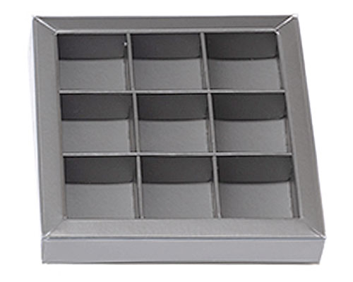 Windowbox 100x100x19mm 9 division warmgrey 