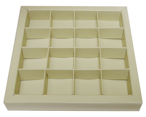 Windowbox 133x133x19mm 16 division ivory