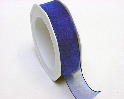 organza N 77 wired edge medium blue
