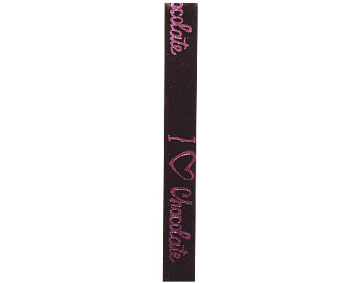 Ribanbel I love chocolate 15mm/100mtr Brown pink