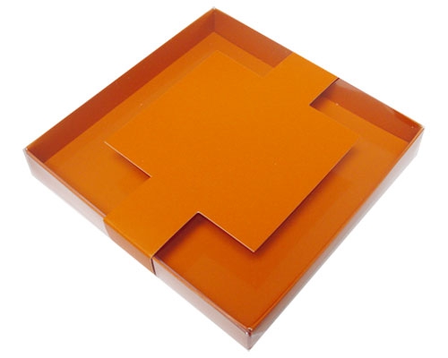 Windowbox carre large with sleeve 140x140x19mm sunset orange