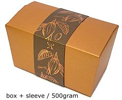 ballotin 500 gr  cacao coppertin, sleeve in bronztwist