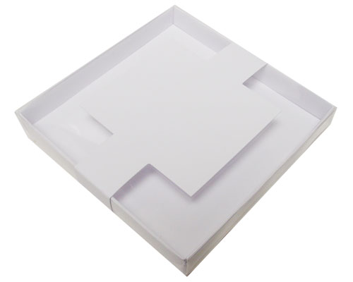 Windowbox carre large with sleeve 140x140x19mm white