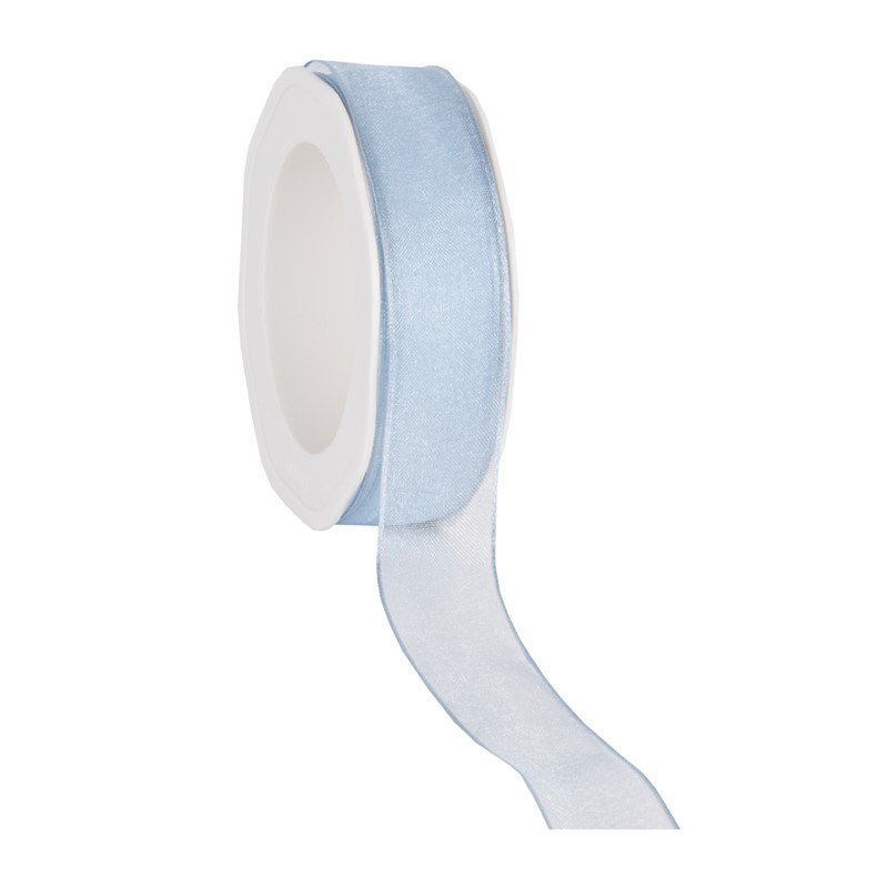 organza N 71 wired edge light blue