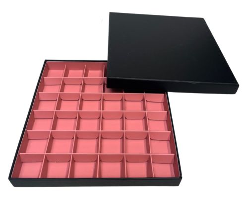 San Remo L204xW204xH31mm + compartments black antique pink