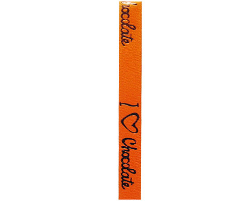 Ribanbel I love chocolate 15mm/100mtr Orange brown
