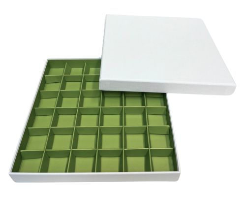 San Remo L204xW204xH31mm + compartments white kiwi green