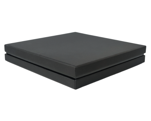 Portofino box L204xW204xH31mm + compartments black silvershine