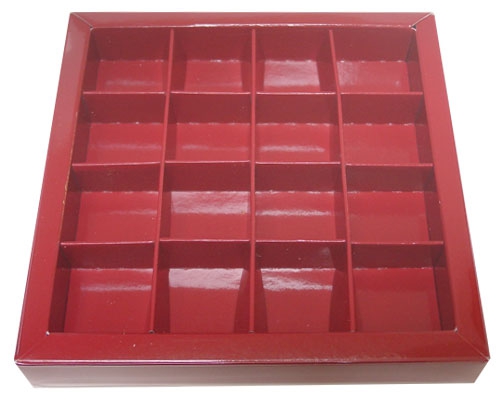 Windowbox 133x133x19mm 16 division brique laqué