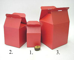 Cubebox handle middle 100x100x100mm red with goldcarton