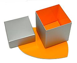 Cubebox appr.500 gr. Duo Monaco silver-orange