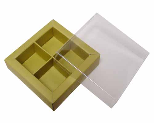 Windowbox 66x66x19mm 4 division almond 