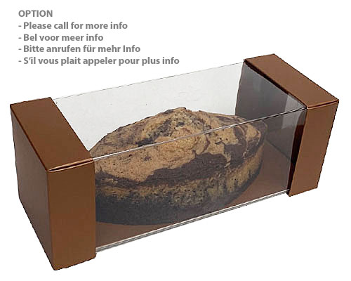 Cakebox transparent L220xW80xH80mm almond
