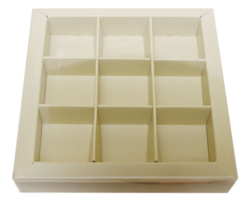 Windowbox 100x100x19mm 9 division ivory 