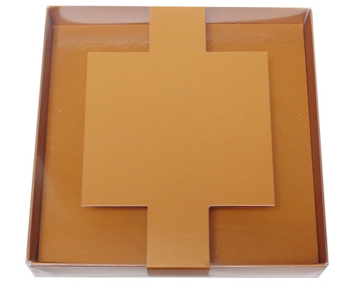 Windowbox carre large with sleeve 140x140x19mm hazelnut