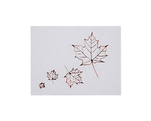 Autumn leaves label transparant with copper 500pcs