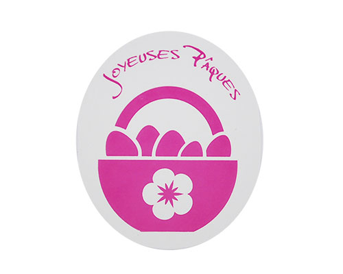 Joyeuses paques label fuchsia 500pcs