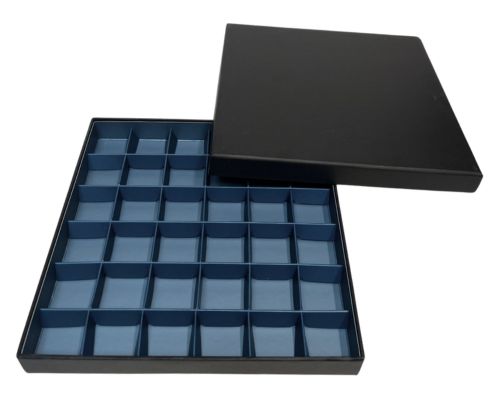 San Remo L204xW204xH31mm + compartments black seablue