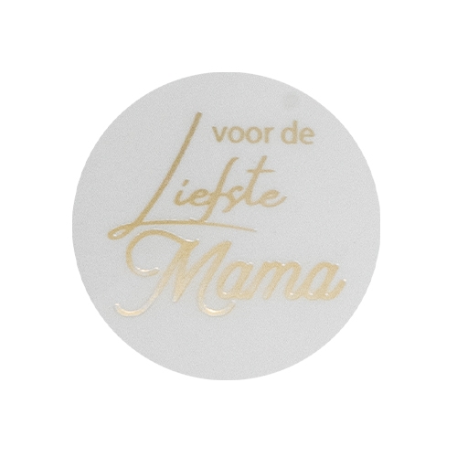 Label Voor de liefste mama transparent matt gold 500pcs