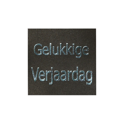 Wish label Gelukkige Verjaardag black silver 500pcs