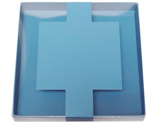 Windowbox carre large with sleeve 140x140x19mm sea blue