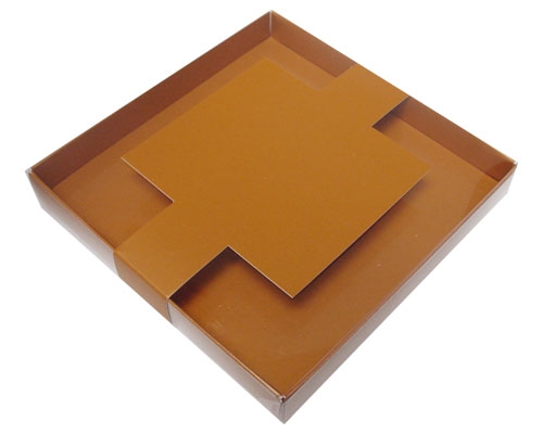 Windowbox carre large with sleeve 140x140x19mm hazelnut