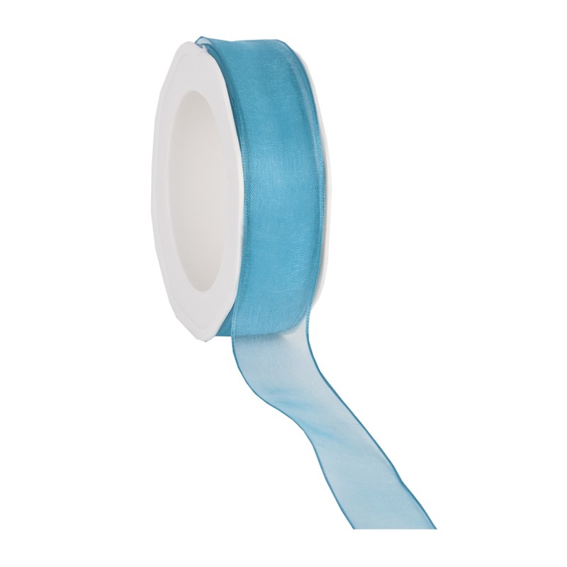 organza N 72 wired edge turquoise