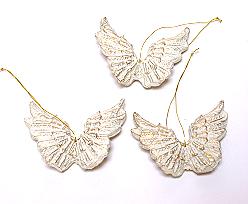 Hanging Angel wings poly 55mm ivorygold