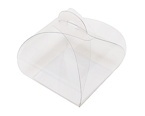 PVC take away box L55xW55xH50mm + silver cardboard