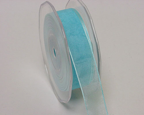 organza wired edge light blue